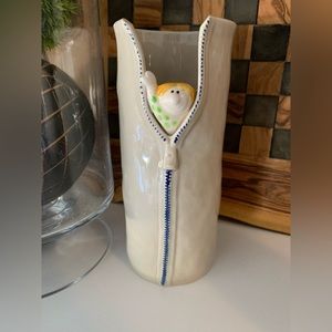 💖  Vintage Fitz & Floyd Zippered Vase / Paint Brush Holder